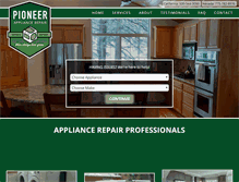 Tablet Screenshot of pioneerappliancerepair.com